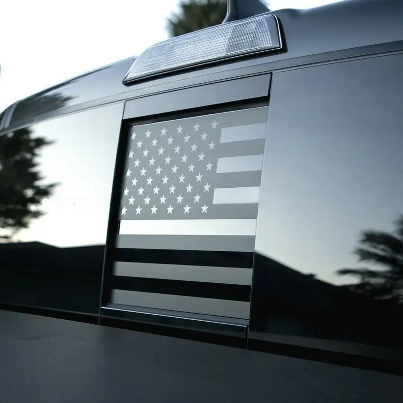 USA American Flag Vinyl Decal Rear Sliding Window Sticker Fits Dodge RAM 2010-2019