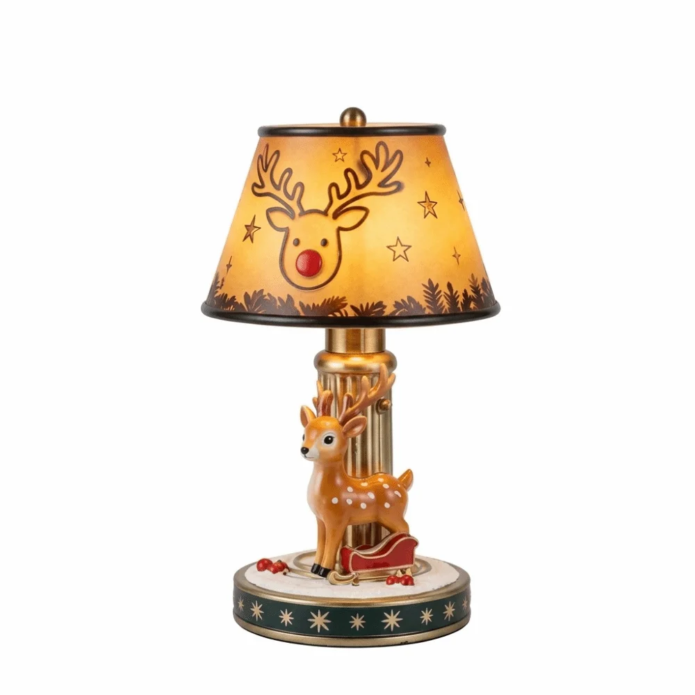 Premium Resin Christmas Resin Craft Light Hand-Painted Details Warm Soft LED LED Christmas Lamp Delicate Craftsmanship