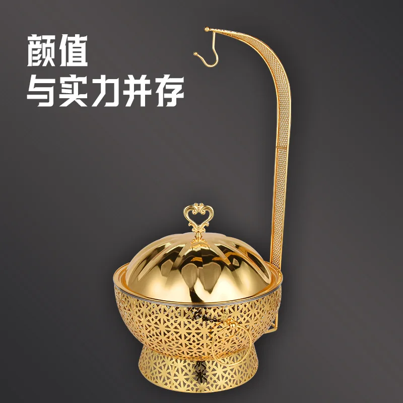 Stainless steel hanging furnace Novel buffet furnace Hotel restaurant Light luxury European thermal insulation furnace Alcohol f