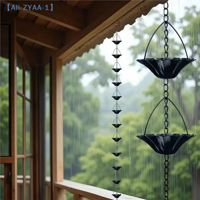 【ZYAA-1】1Pcs Water Supply Chain Decoration Outdoor Rain Chain Metal Japanese Style Eaves Drainage Chain Courtyard Rain Chain