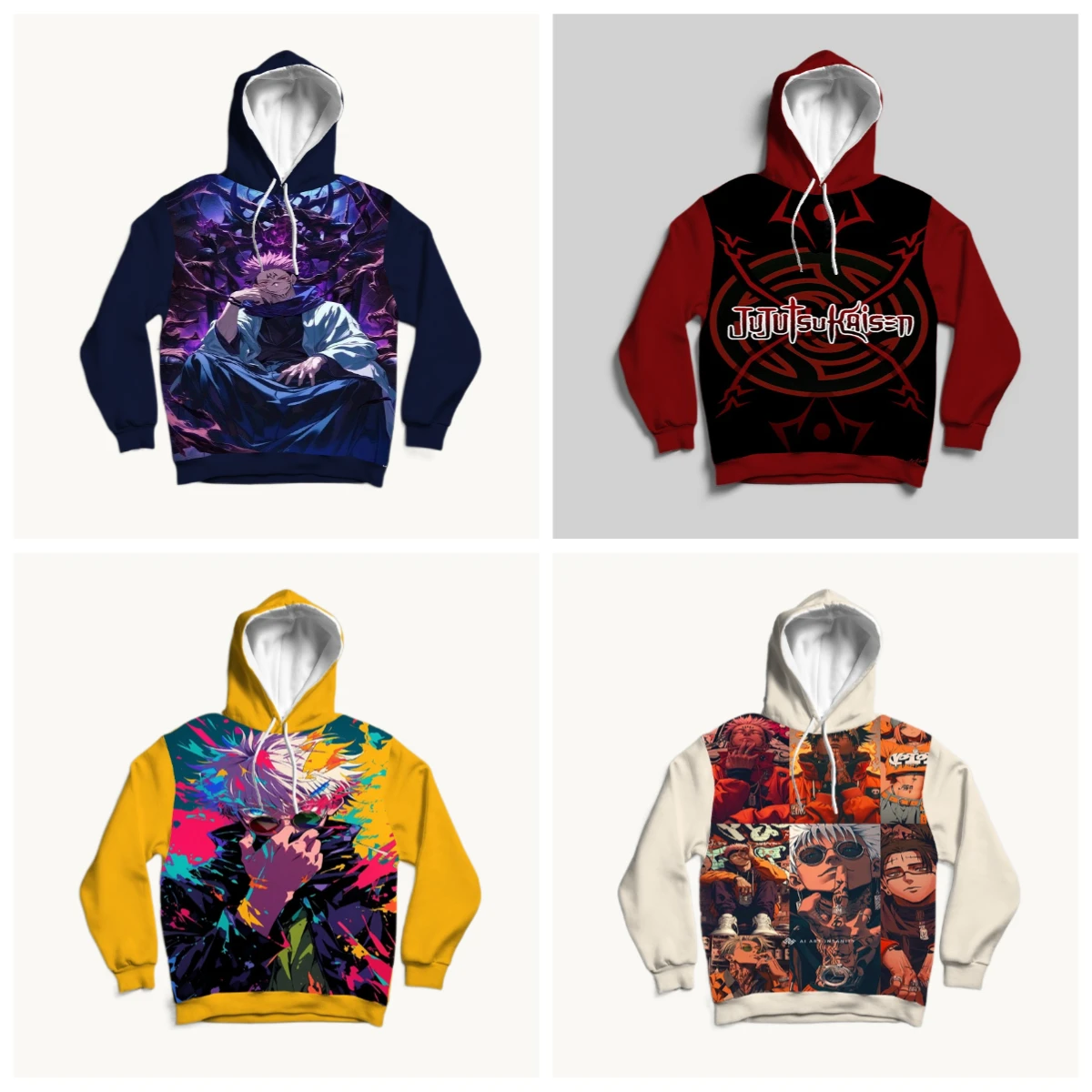 Anime Peripheral Spells Battle Naruto Demon Slayer Impresión 3D Otoño e Invierno Street Sudaderas con capucha de talla grande para adultos y niños