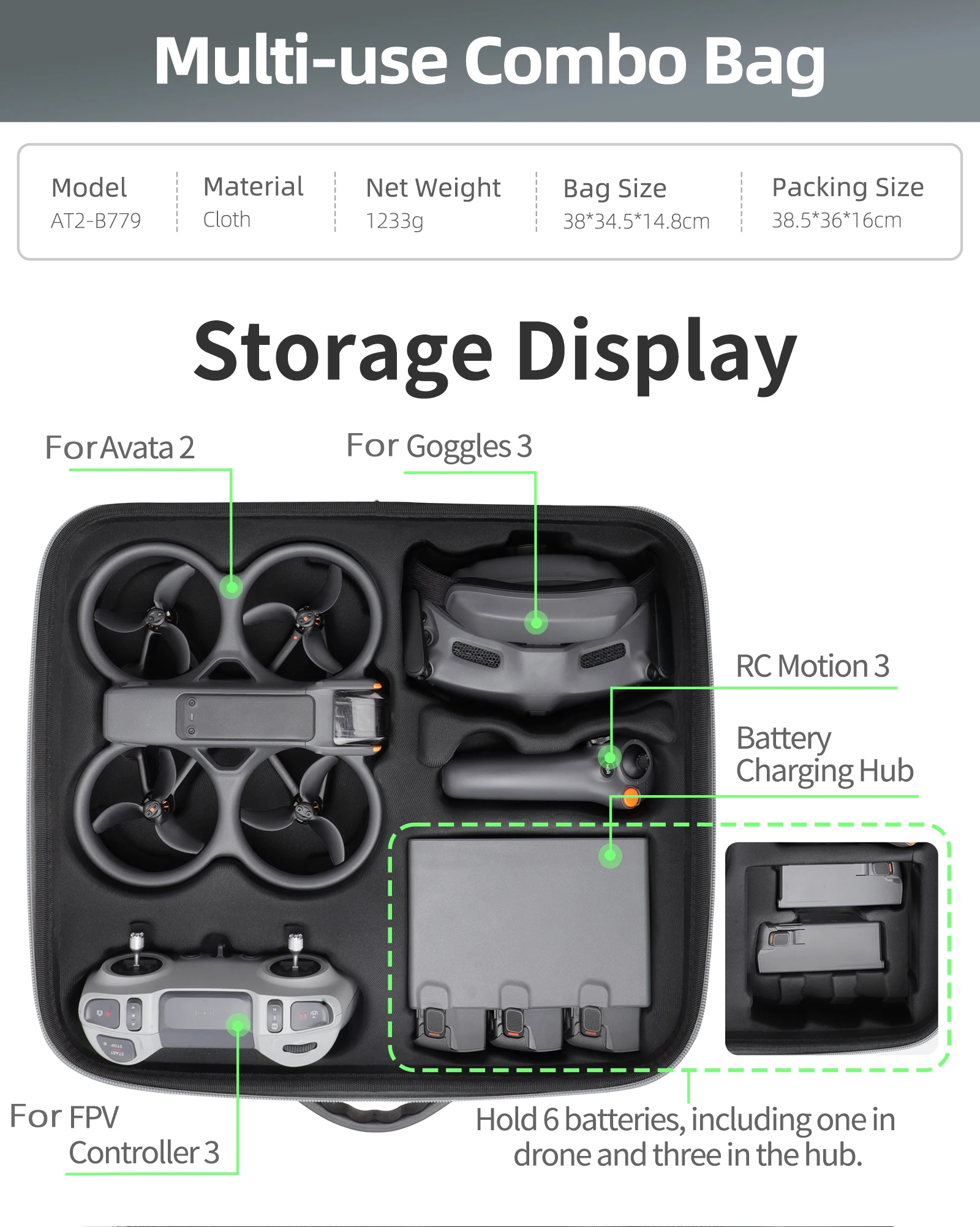 حقيبة يد للتخزين لـ DJI Avata 2 نظارات 3 حقيبة حمل محمولة حقيبة كتف لـ DJI Avata FPV Control 2 3 ملحقات حقيبة السفر