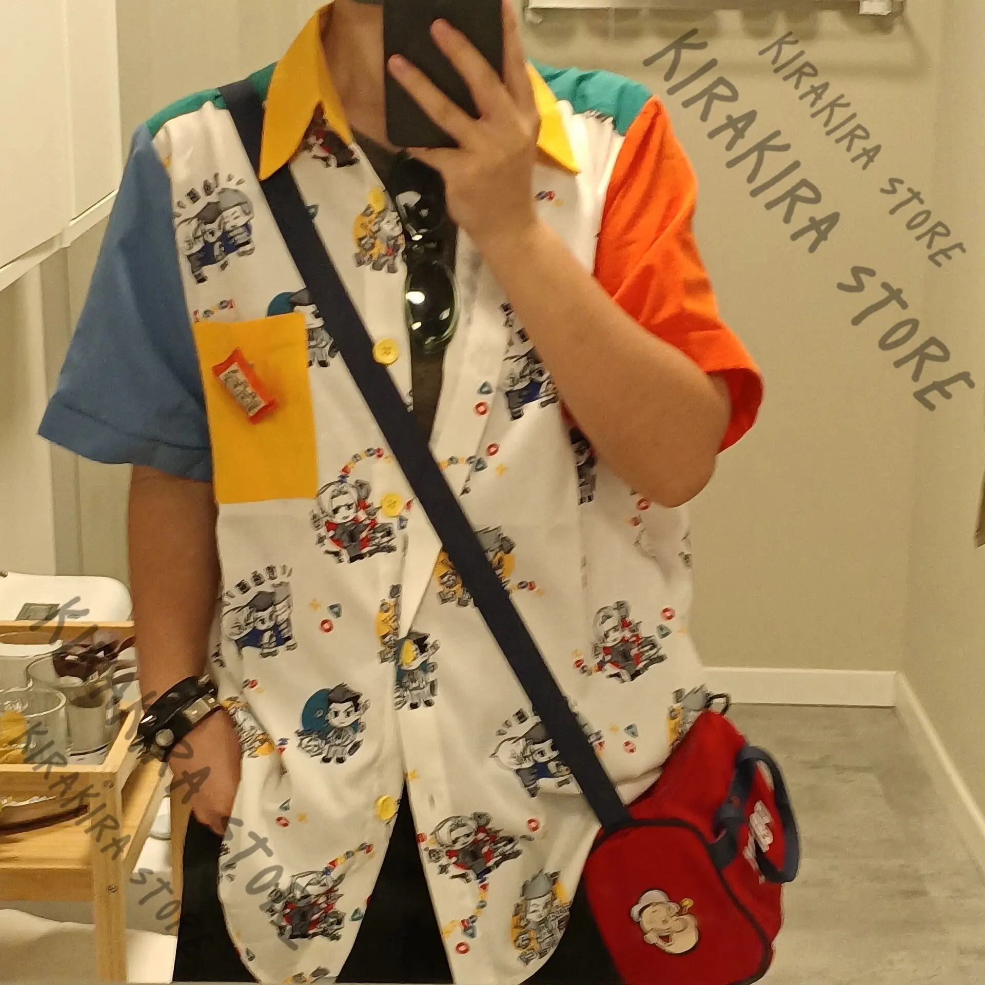 

Ace Attorney Short Sleeve Cosplay Summer Costume T-Shirt Phoenix Wright Miles Edgeworth Clothes Anime Leisure Wear Fitting