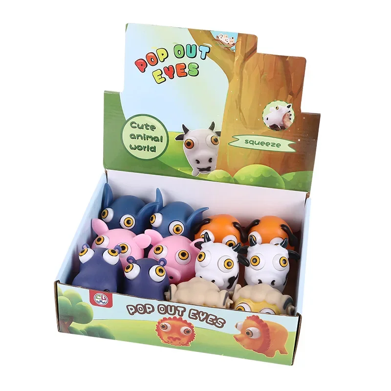 Ovly Pop Out Eyes Squeezing Animals Pigs Sheep Lions Toys Decompression Fidget Antistress Sensory Stress Reliefing Kids Gift