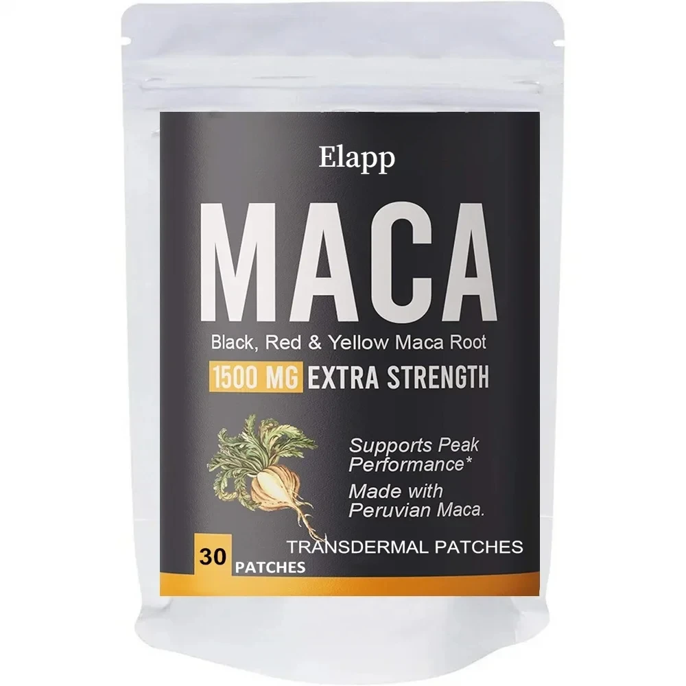 Organic Maca Root Transdermal Patches with Black + Red + Yellow Peruvian Maca Root Extract for Men and Women 30 Patches