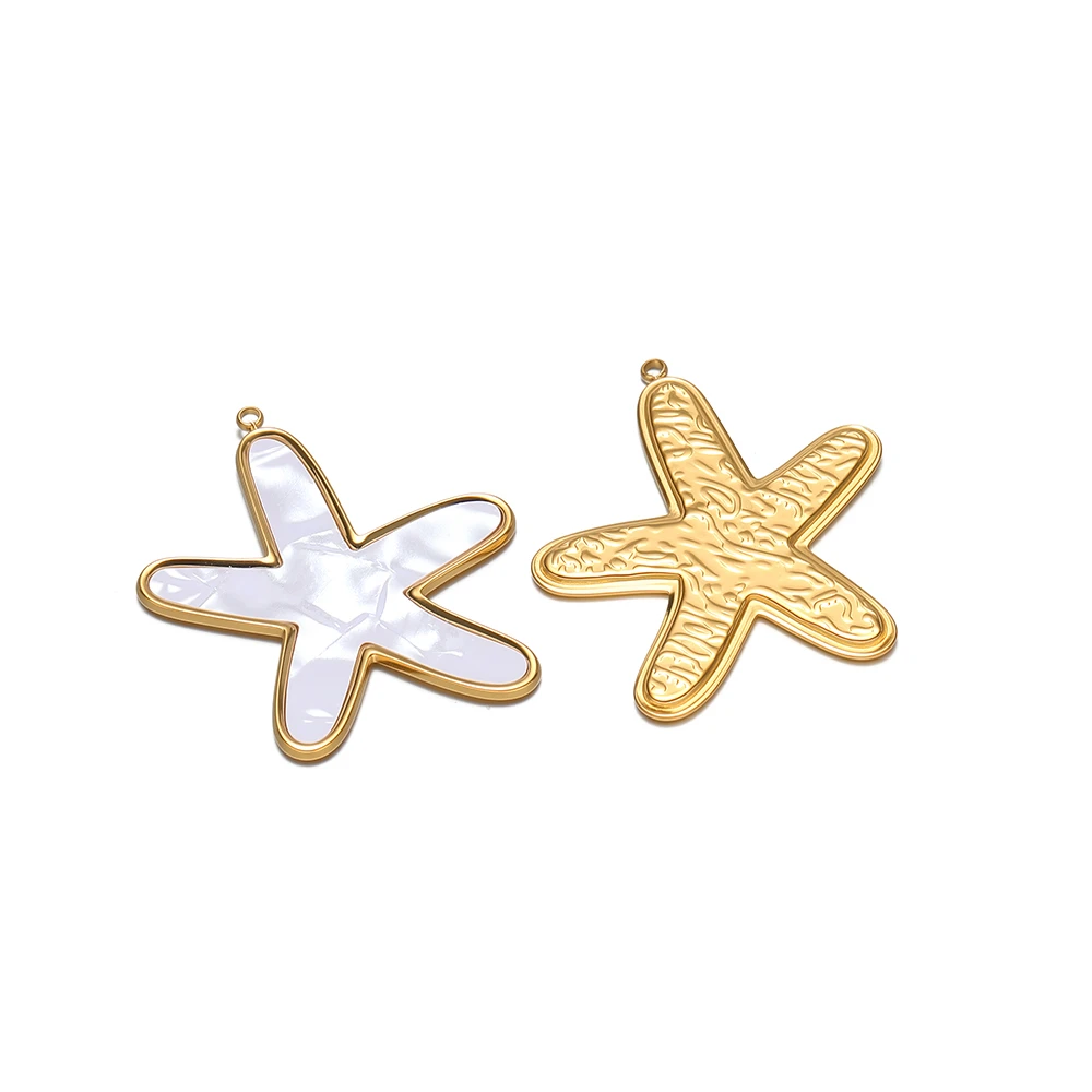 4Pcs Stainless Steel Starfish Charms Ocean Animal Pendant for DIY Necklace Jewelry Making Bracelet Findings Earrings Accessories