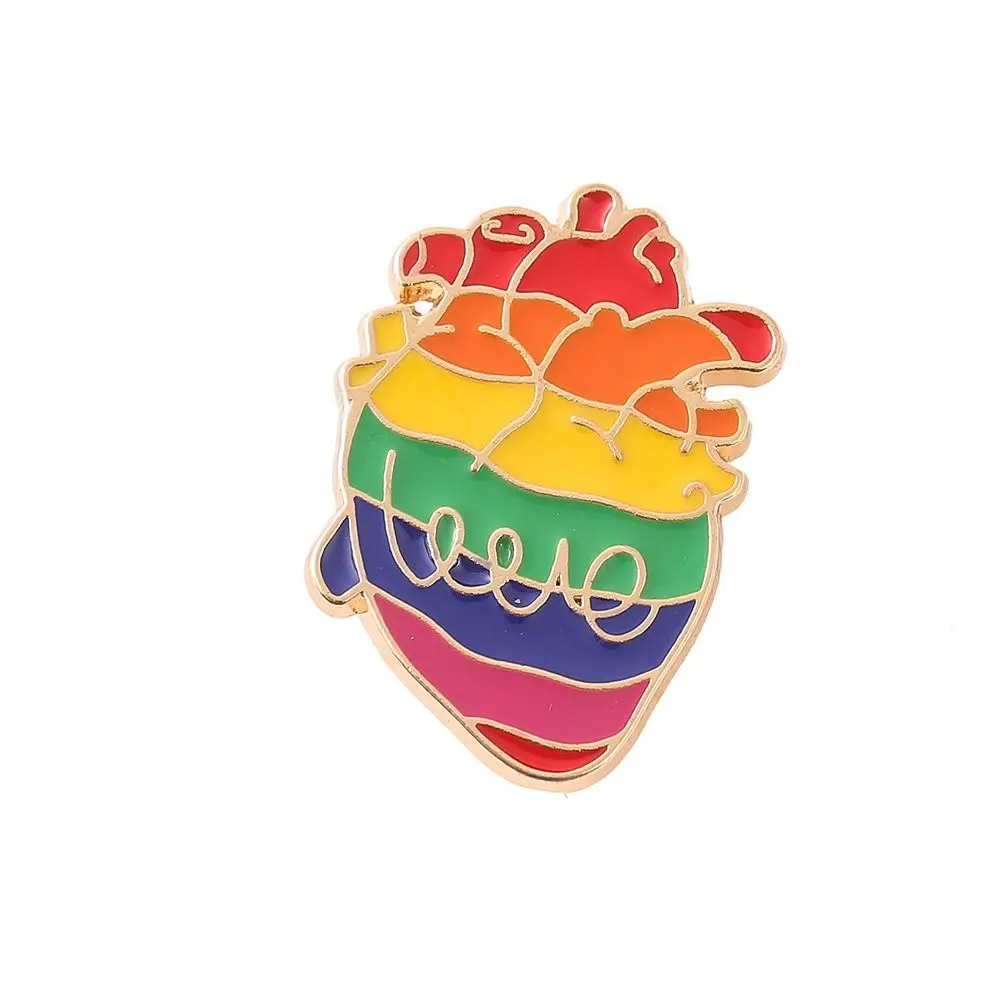 Youtong Six Colors Rainbow Rainbow Brooch English Alphabet Plating Metal Badge Love Flag Clothing Accessories Transgender