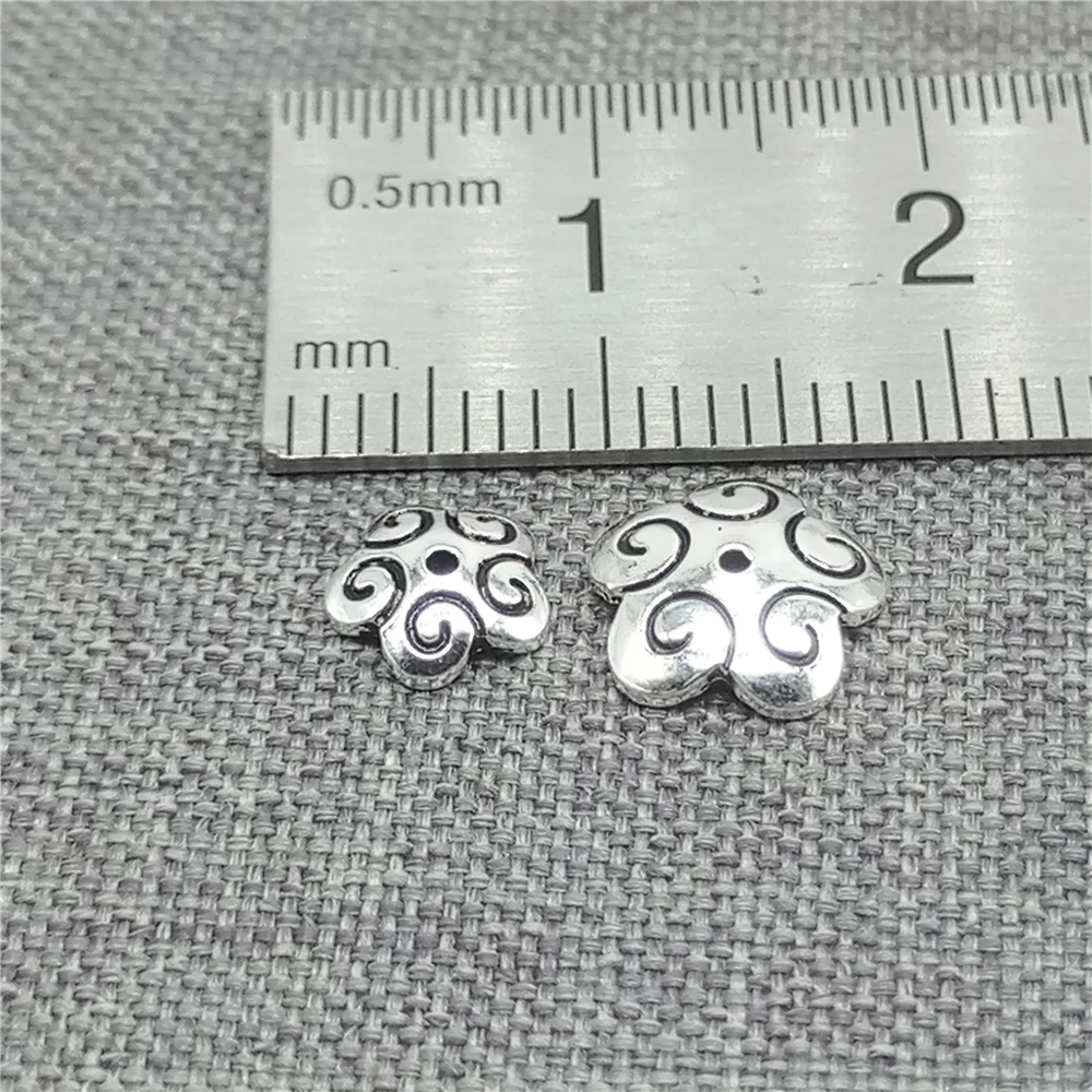 30pcs of 925 Sterling Silver Spiral Flower Bead Caps for Bracelet Necklace 6mm 8mm