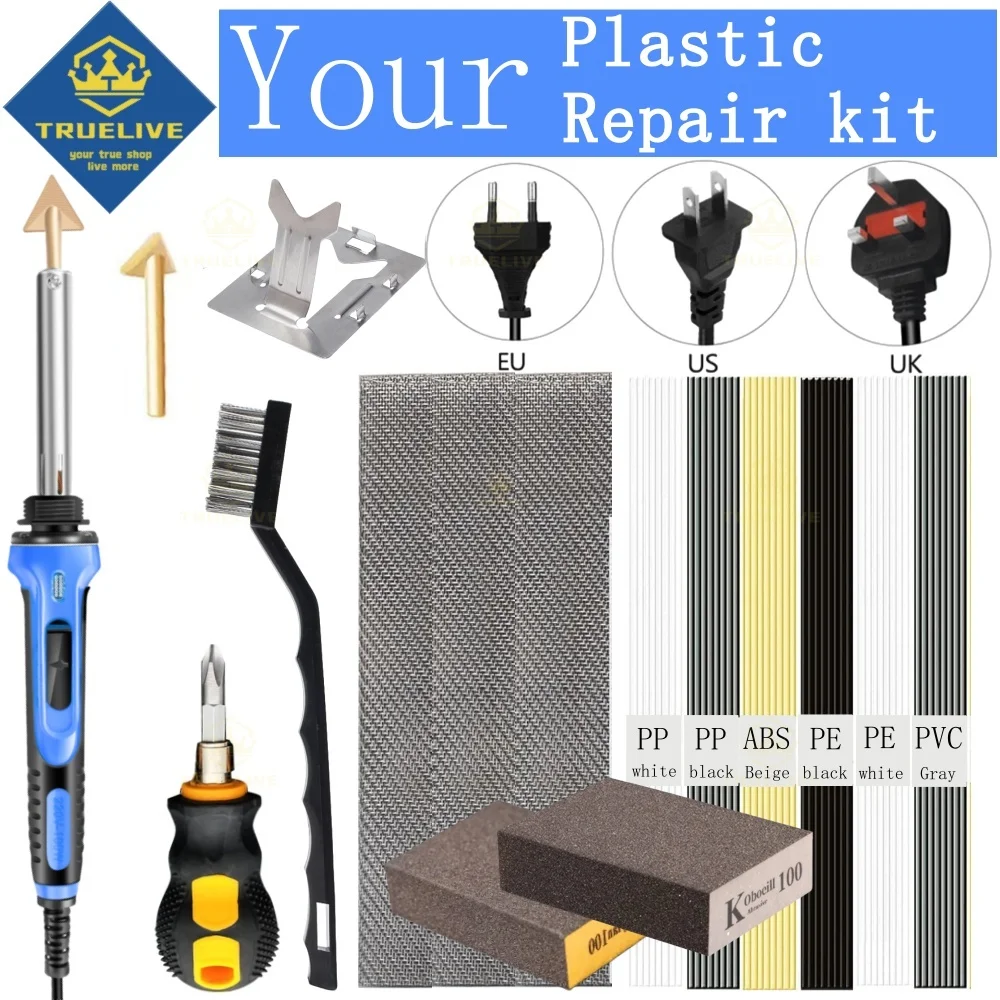 

50W/100W Plastic Welding Repair Car Bumper Repair Soldering Iron Kit Temperature Controlled Soldering StationRepair Ironing Tool