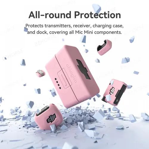 Funda protectora de silicona para micrófono DJI Mini, funda protectora a prueba de polvo, funda de piel a prueba de caídas, accesorios para micrófono inalámbrico