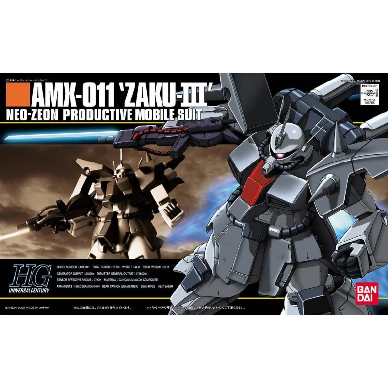 BANDAI Anime HG 1/144 AMX-011 ZAKU-3 Gundam Model Kit Figure Anime Robot Quality Assembly Plastic Action Toys Figures Gift