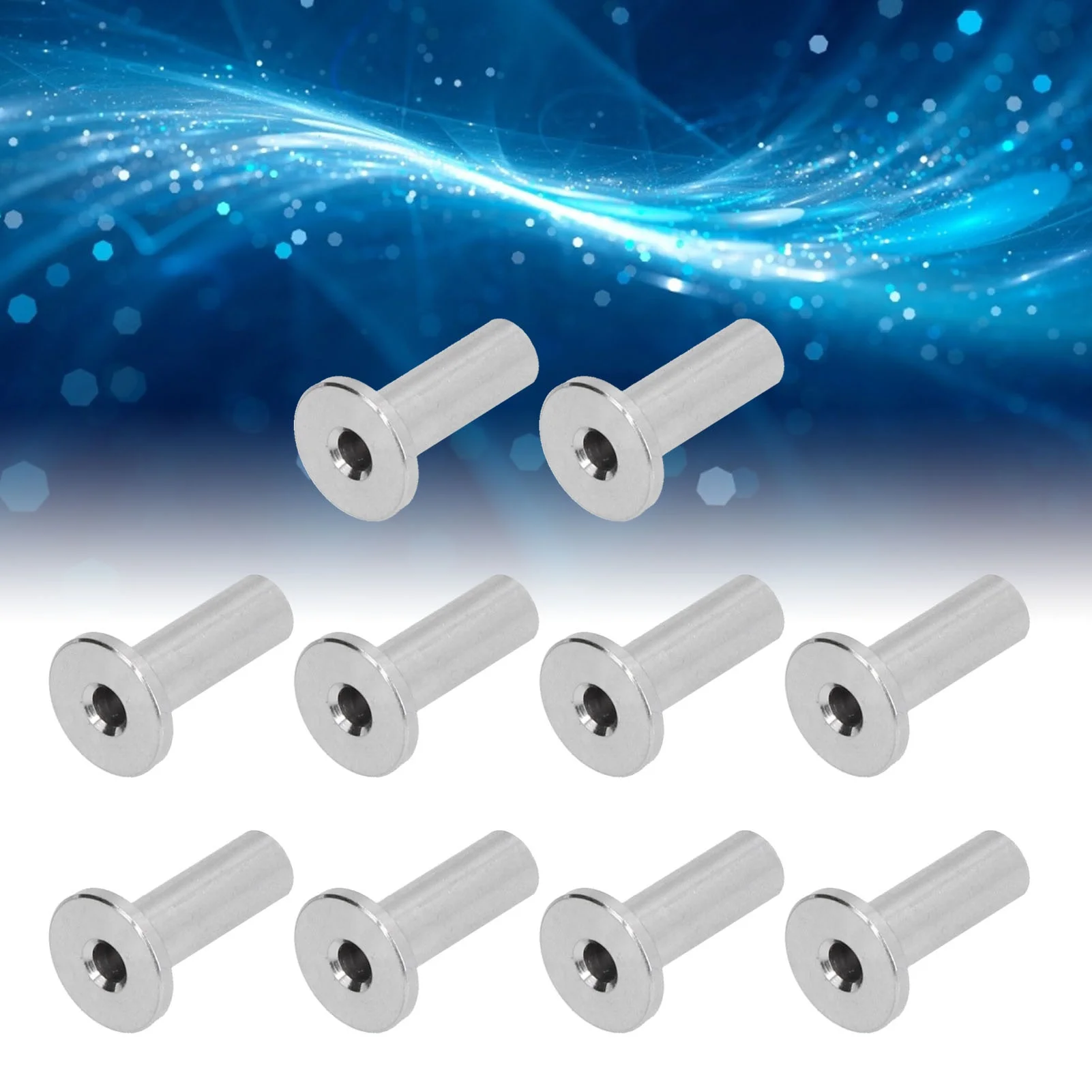 10Pcs Stainless Steel Protector Sleeves High Tensile Strength Anti Fatigue Weatherproof Cable Railing Protector Sleeves3/16