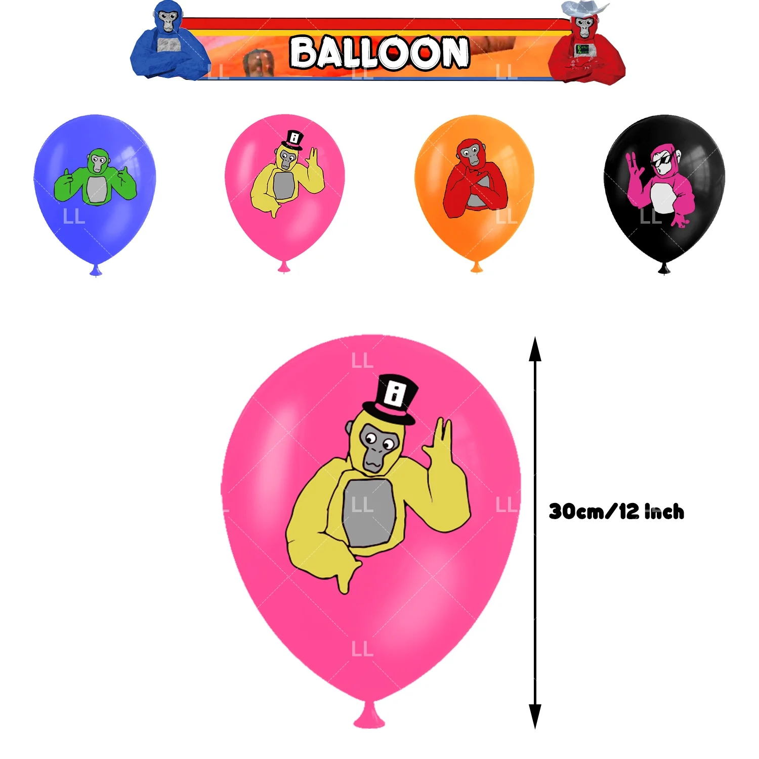 Gorillaes Themen-Geburtstagsparty Dekoration Hintergrund Tier-Gorilla Teller Becher Ballons Tortendekoration Banner Zubehör Kindergeschenke – Detail 2