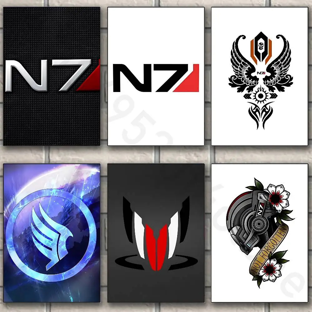 M-Mass Effect N7 Poster Fancy Poster Wall Sticker for Living Room Bar Vintage Decorative Painting