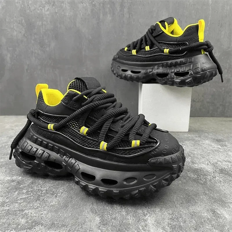 

2025 Height increasing sneakers for men men's shoes fashionable sport leisure shoes trendy thick soled daddy shoes Hot selling