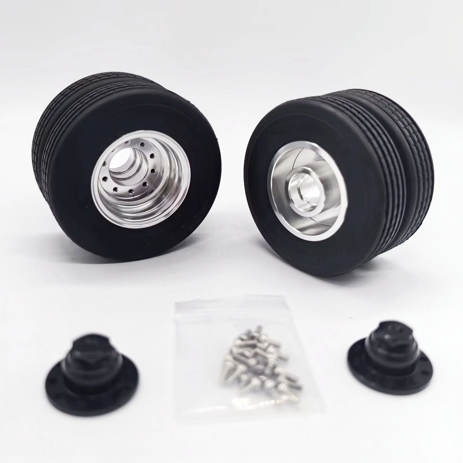 ยางรถบรรทุก RC 1/14 สำหรับรถแทรกเตอร์ Tamiya อุปกรณ์เสริมรถกึ่งพ่วง ล้ออะลูมิเนียมอัลลอย อะไหล่ DIY