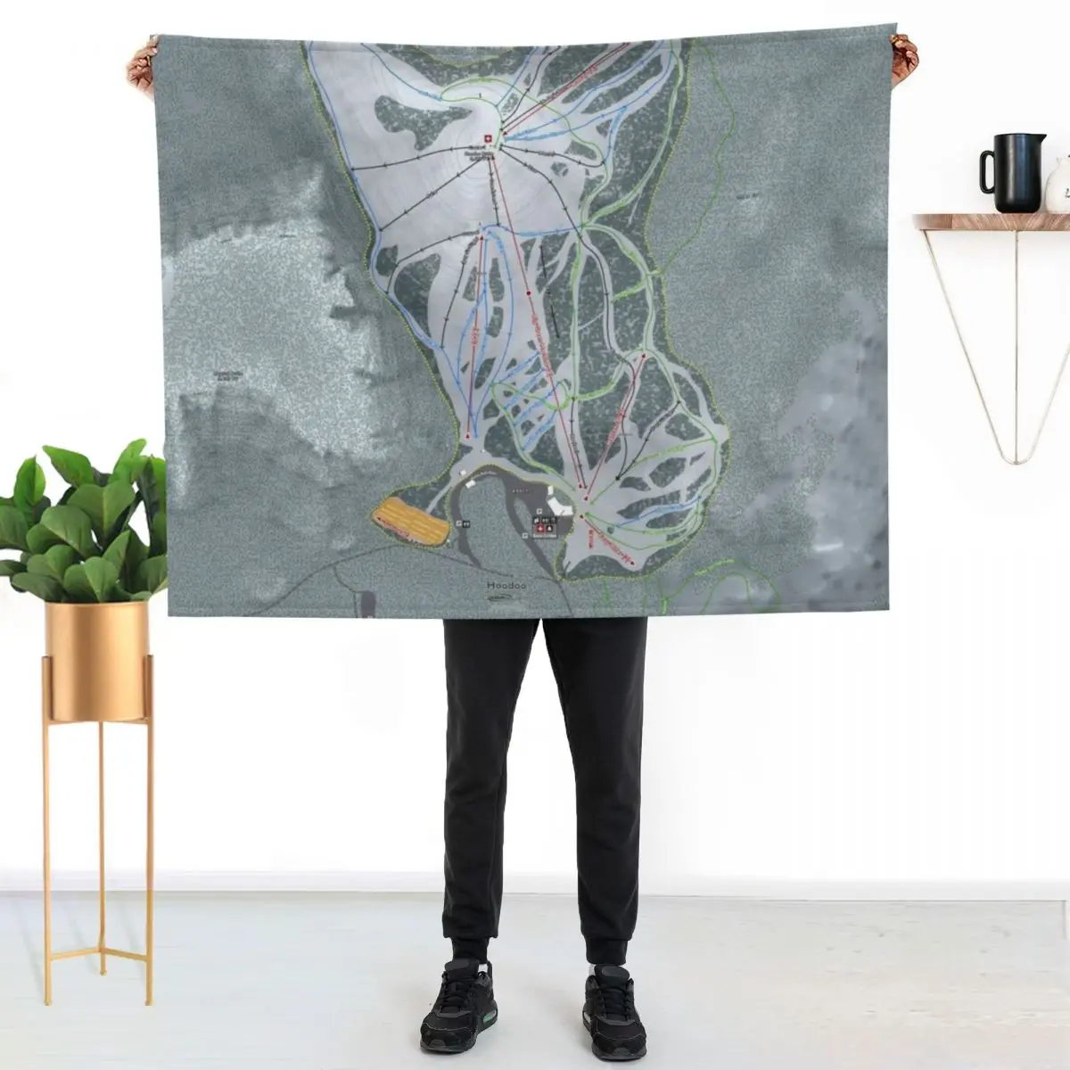 Hoodoo Resort Trail Map Throw Blanket Thin Soft Blanket for Summer Night Sleeping