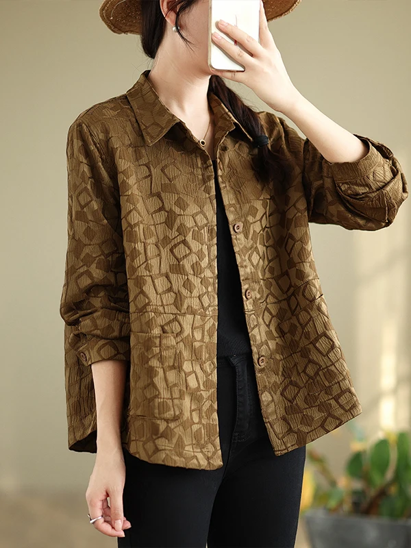 เสื้อคลุมคาร์ดิแกนทรงยาวปักลายเรขาคณิตแฟชั่น ปกเปิดติดกระดุมเม็ดเดียว สไตล์ลำลอง สำหรับผู้หญิงไซส์ใหญ่