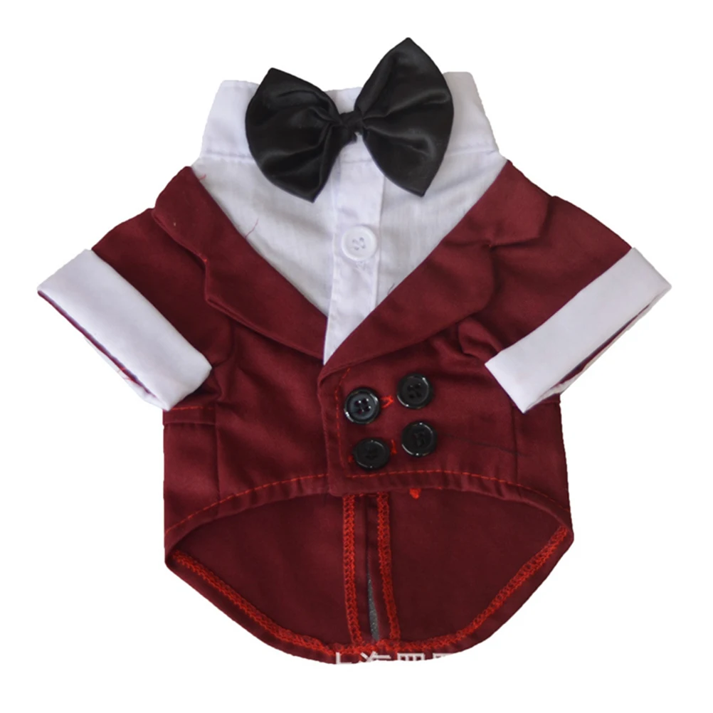 

Puppy Suit Red Bow Tie for Dogs Costume Costumes Pet Ties Tuxedo Small Dress Christmas