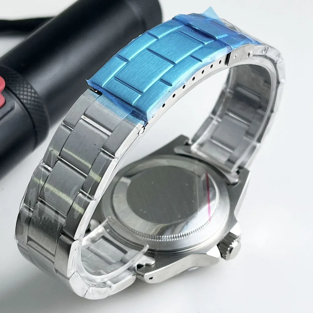 ساعة كلاسيكية للرجال مقاس 39 ملم مقاومة للماء، إطار دوار متعدد الألوان، ميكانيكية أوتوماتيكية قابلة للطي بإبزيم من الفولاذ المقاوم للصدأ