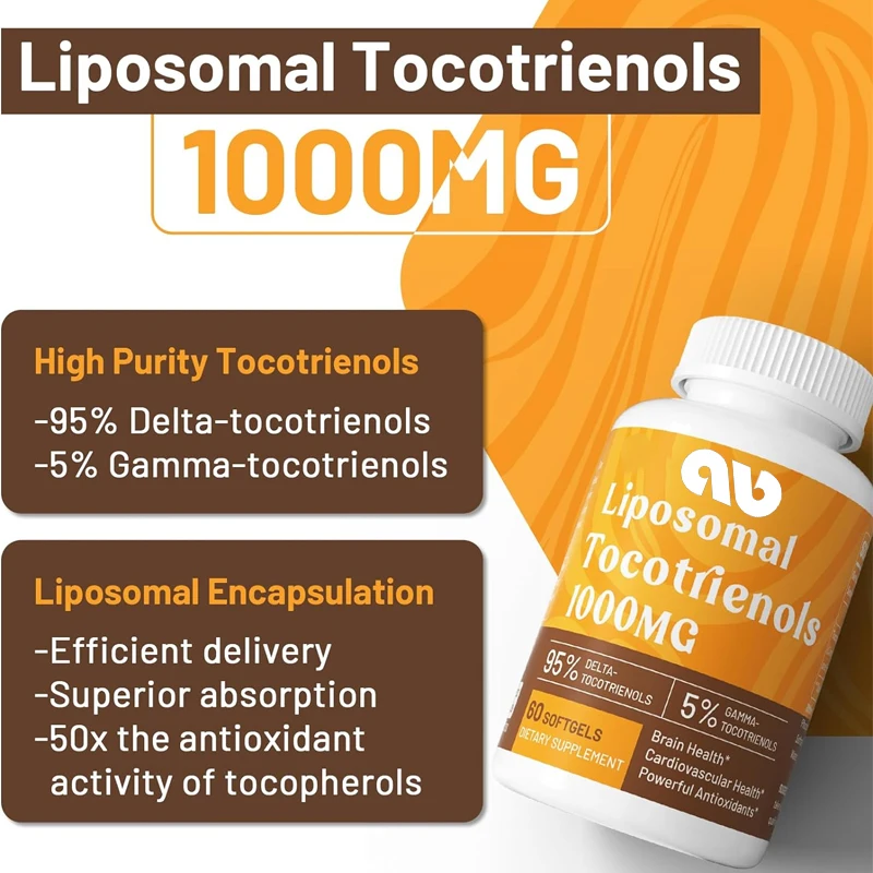 

Liposomal tocotrienol 1000mg - supports cardiovascular, skin, bone, antioxidant, 60 capsules