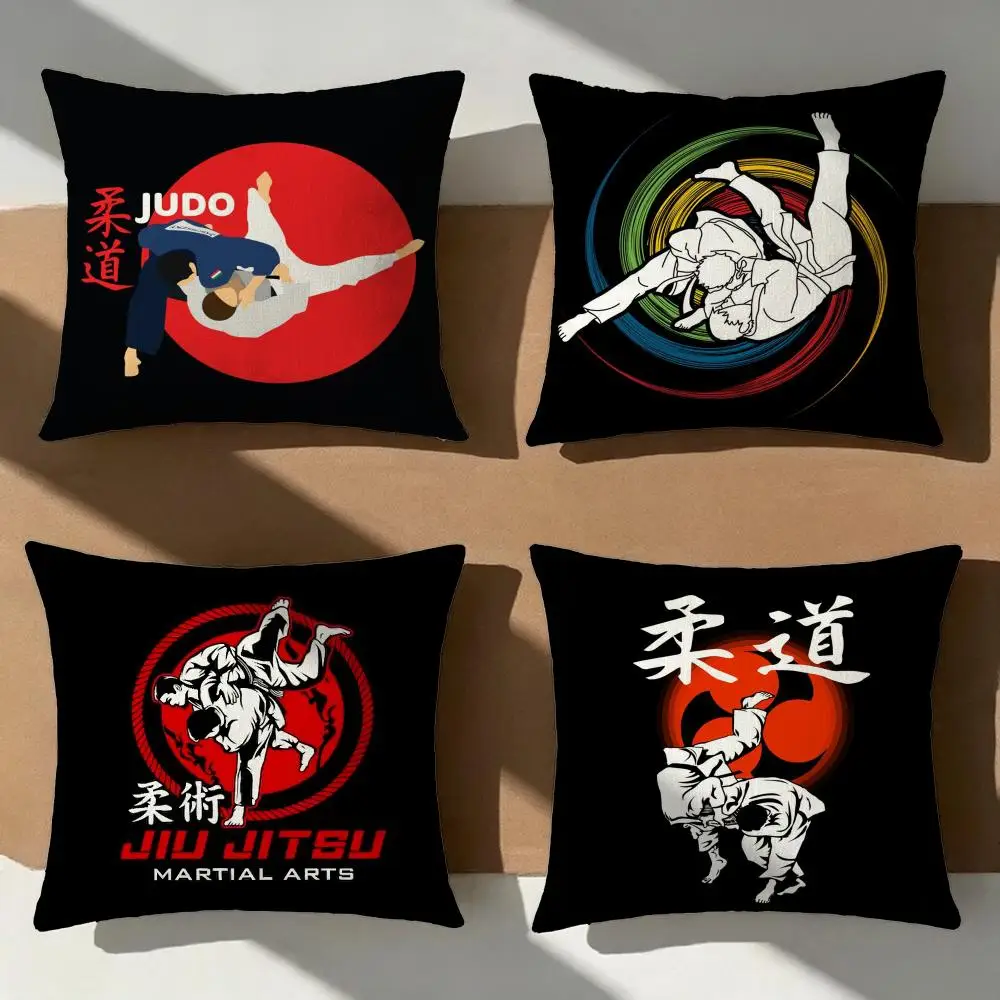 Sport Judo Martial Arts Cushion Cover Pillow Cover Nordic Minimalist Throw DoubleSided Print Cushion Case for Sofa Bedroom Decor