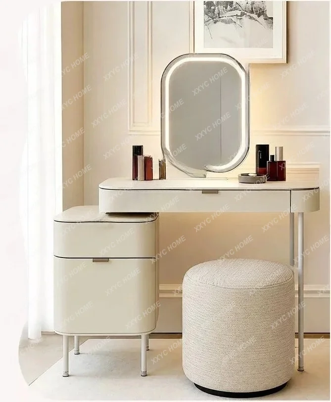 LS small makeup table solid wood cream style high-end dressing chest integrated small apartment retractable