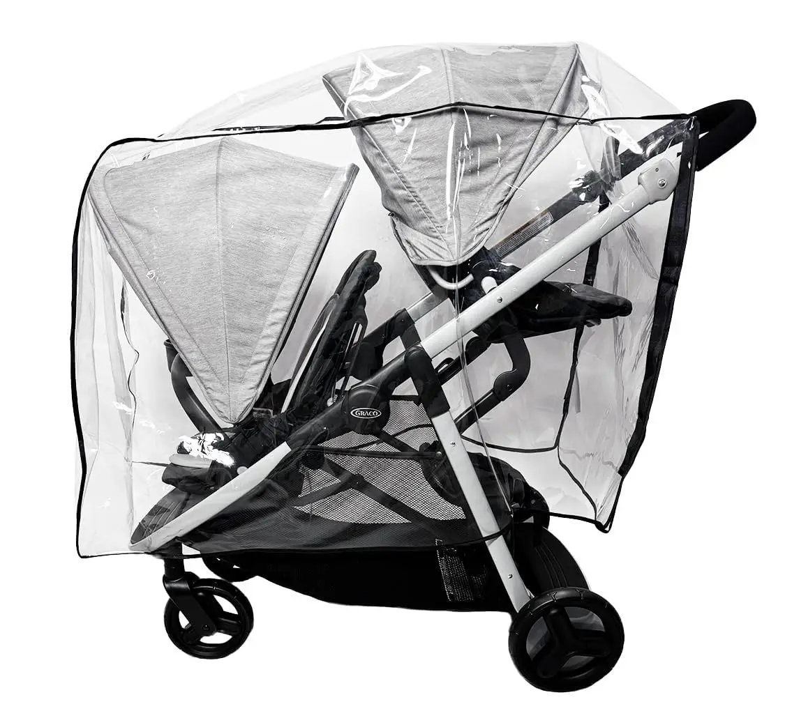 

Rain and Wind Cover for Graco Ready2Grow LX 2.0 Double Stroller - Clear, Ventilation Holes, Maximum Coverage, Made in USA (Strol