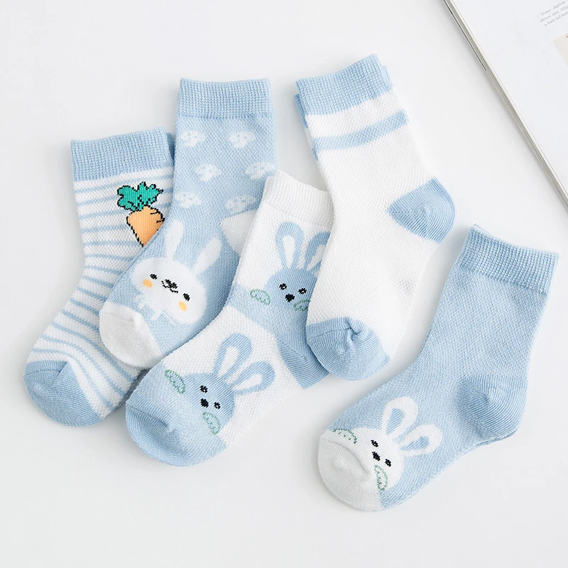 5 Pairs Cotton Rabbit Baby Socks For Boy Girl Socking Toddler Autumn Spring Children Cartoon Carrot Fashion Casual Sport Socks