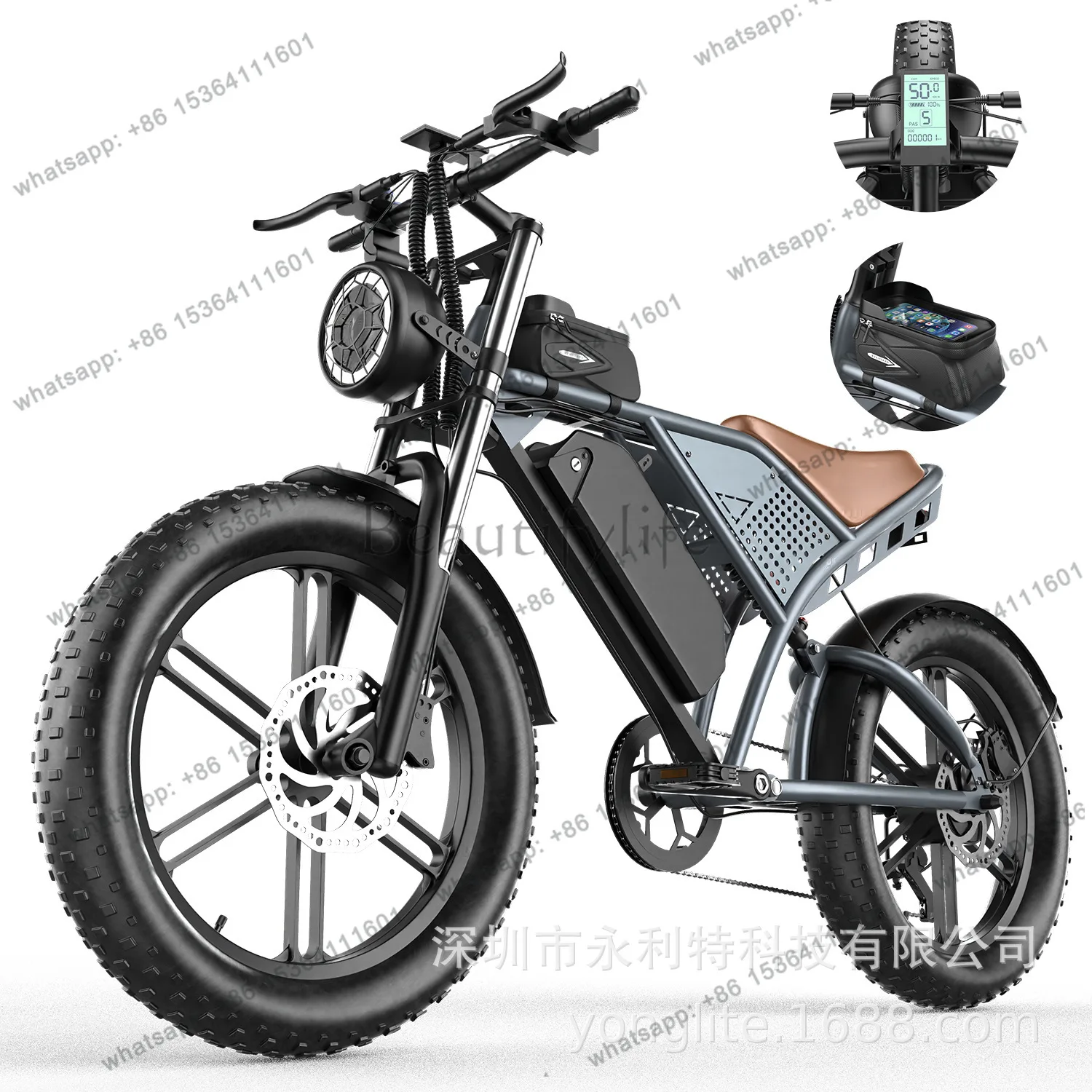 

Retro 20 inch fat tire snow electric bicycle off-road beach foreign trade