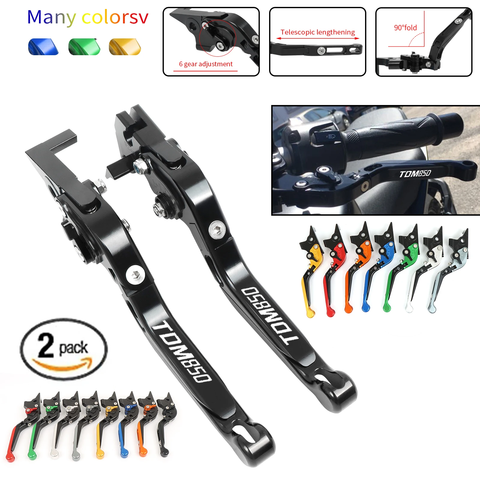 

For Yamaha TDM850 TDM 850 1991-2002 2001 Adjustable Extendable Folding Brake Clutch Levers Handle Lever Motorcycle Accessories