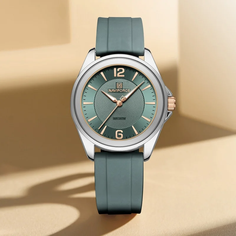 NAVIFORCE Fashion Simple Ladies' Watches Casual Ladies' Watch Woman Quartz Watch Silicone Strap Luminous Pointer 3ATM Waterproof