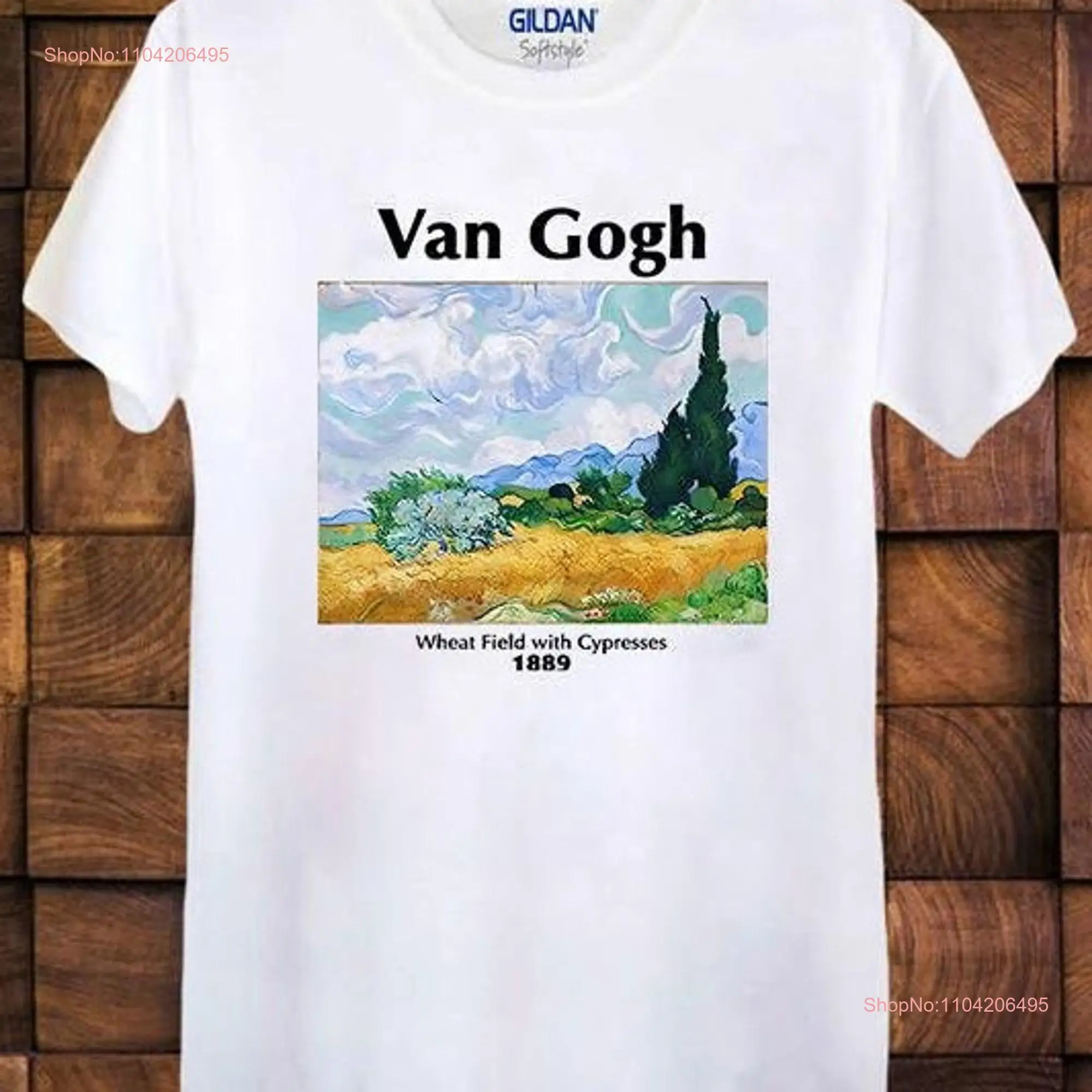 Vincent Van Gogh T Shirt Wheat Field with Cypresses art Ideal Cult long or short sleeves