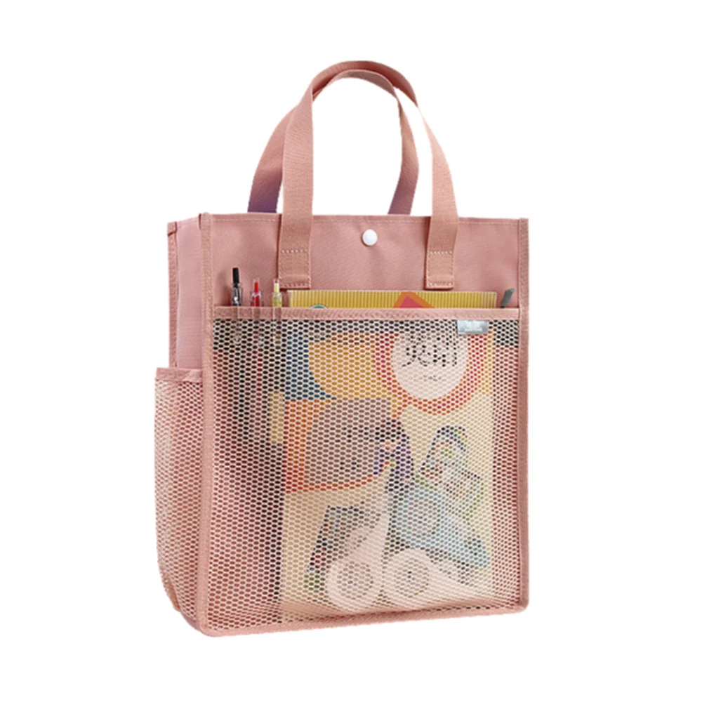 ポータブルブック収納袋ハンドヘルド大容量アート収納袋ハンドル付き透明A4ファイルオーガナイザー学生用