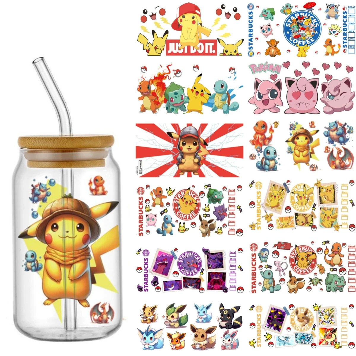 Miniso Cute Cartoon Elf  UV DTF Transfer Glass Sticker Waterproof Transfers Decals For 16oz Glass Cup Wrap Stickers