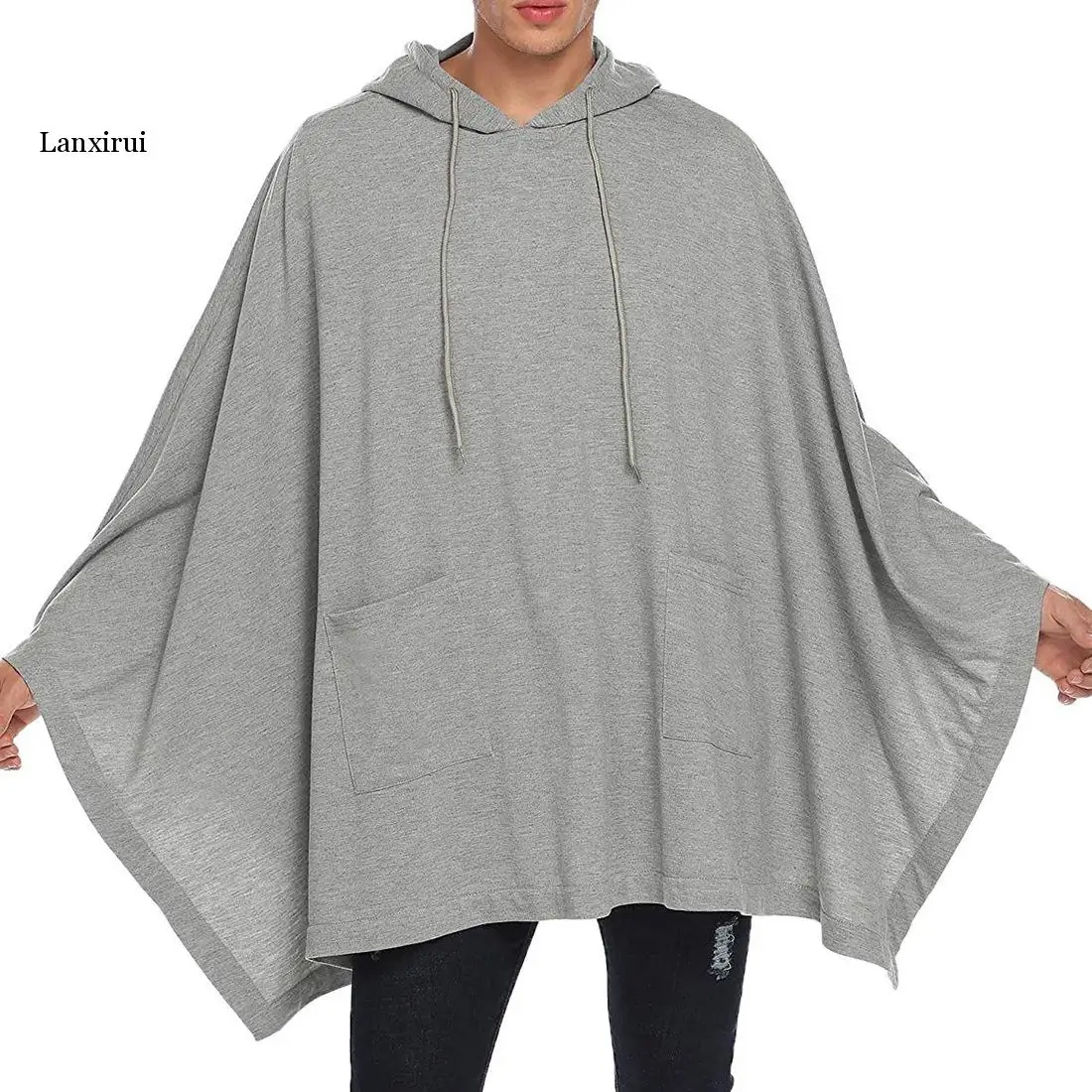 

Long Coat Men New Spring and Autumn Fashion Casual Men's Solid Hood Cloak Loose Hip Hop High Quality Mens Hoodies