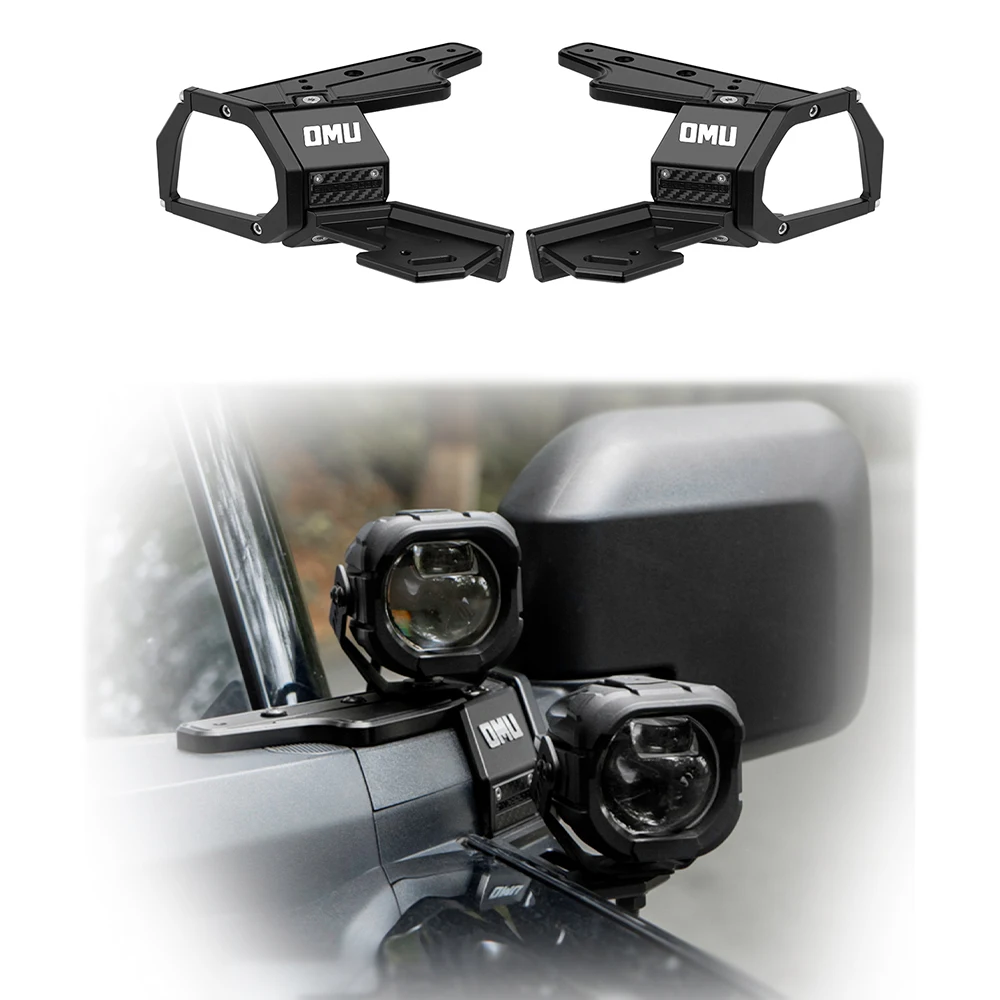 OMU Aluminum & Carbon Fiber a Pillar Light Holder for Bronco Off Road Accessories Maiker Manufacturer