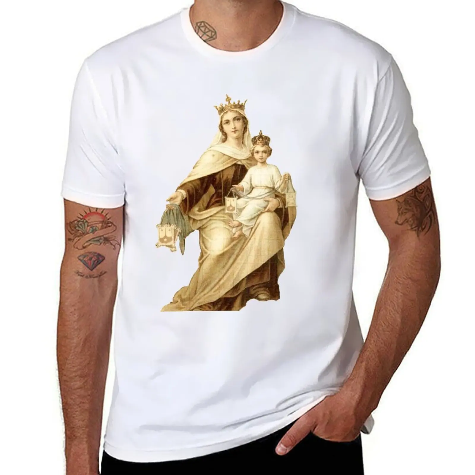 Our Lady of Mount Carmel 2 T-Shirt Fashion Pattern Printed Tee Shirt