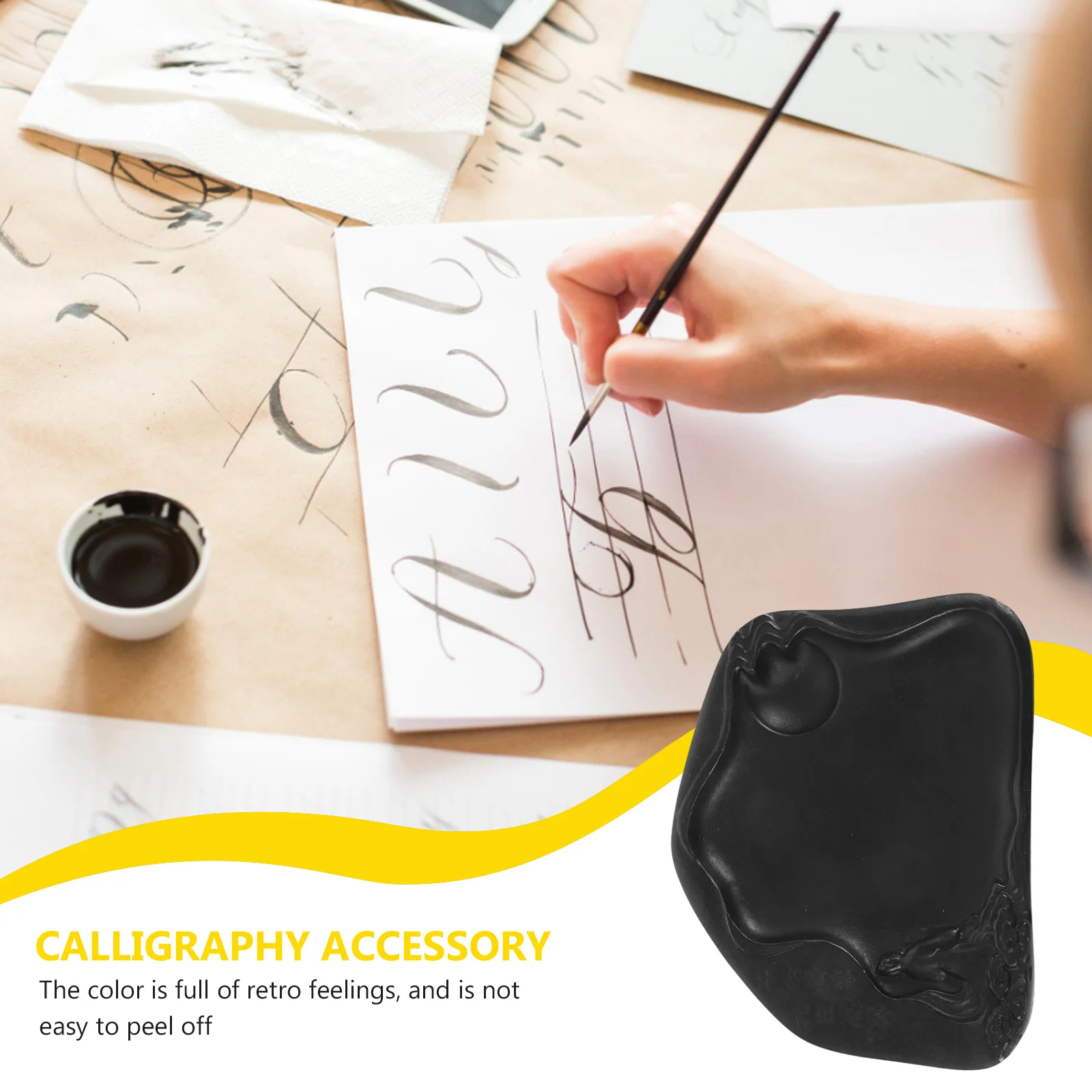 الخط Inkslab الصينية إنكستون لكتابة اللوحة سطح المكتب أداة تجليخ لوحة حجرية متينة خفيفة الوزن محمولة #1