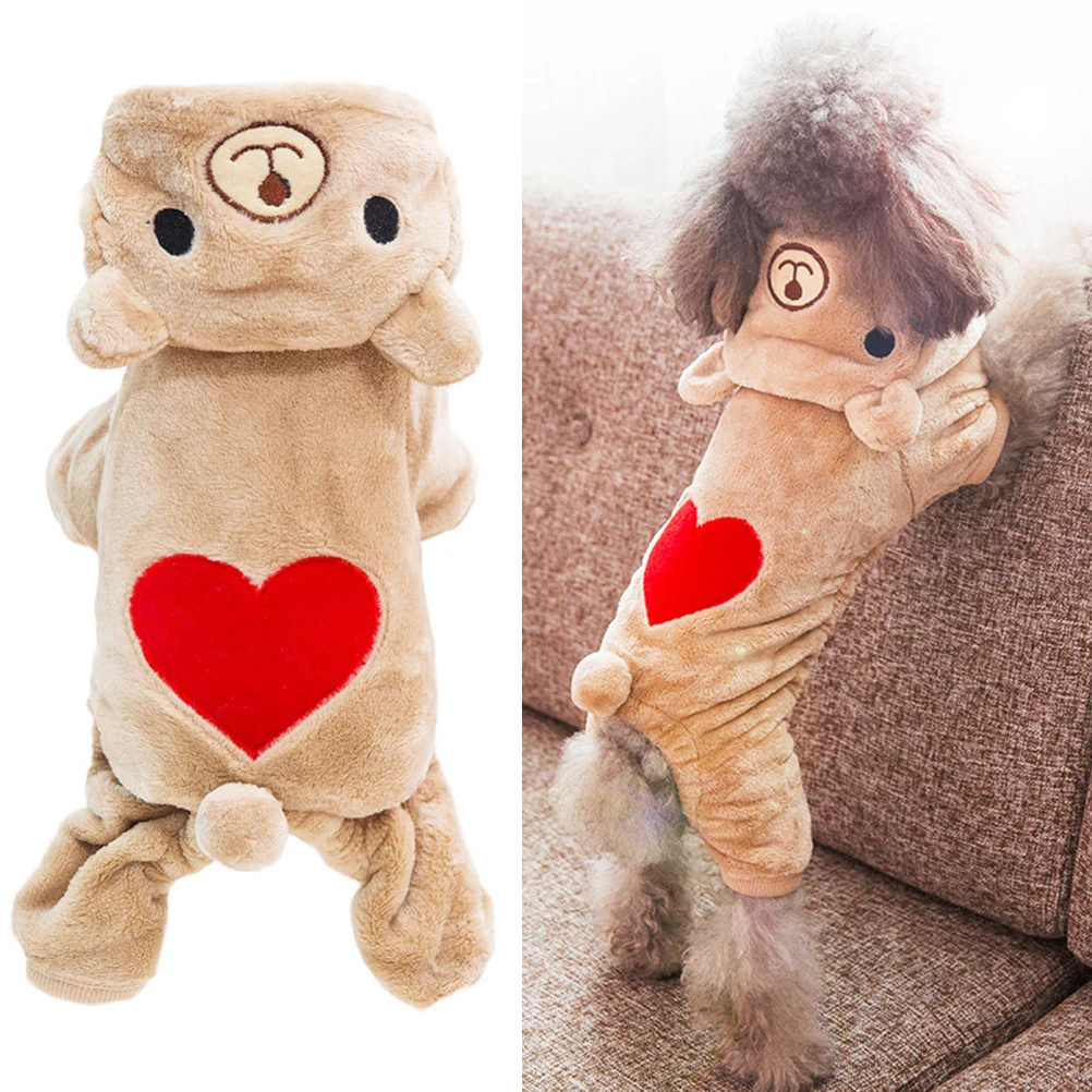 

Bear Pet Warm Four-legged Sweatshirt Cozy Winter Small Size Chihuahua Poodle Chihuahua Outfits Outfits Dog Hoodie