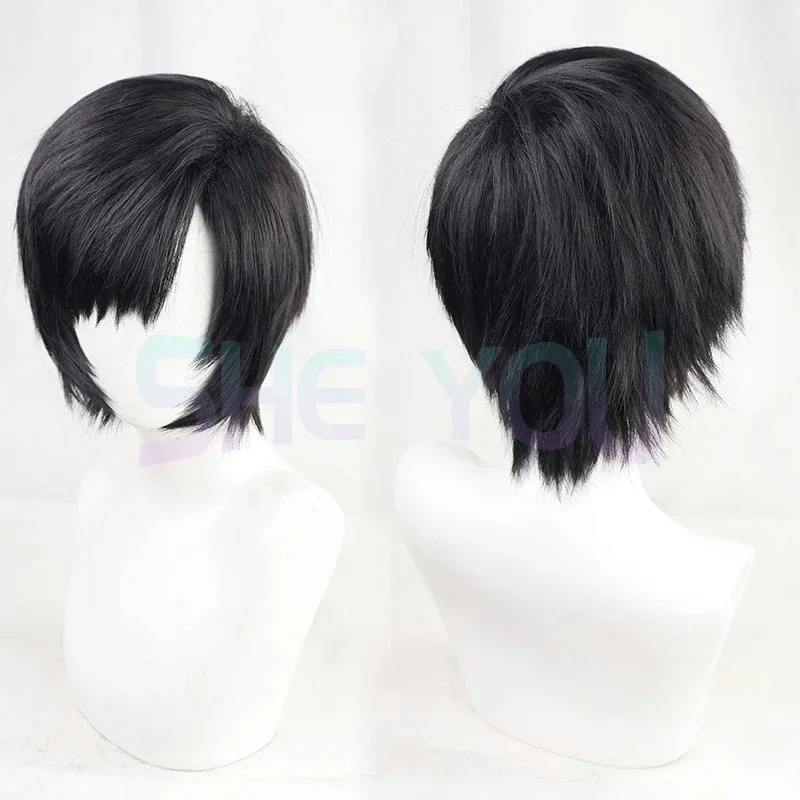 

Парик для косплея Yuffie Kisaragi, игра FF7 Yuffie Kisaragi, черные короткие термостойкие синтетические волосы, парики для Хэллоуина + шапочка для парика