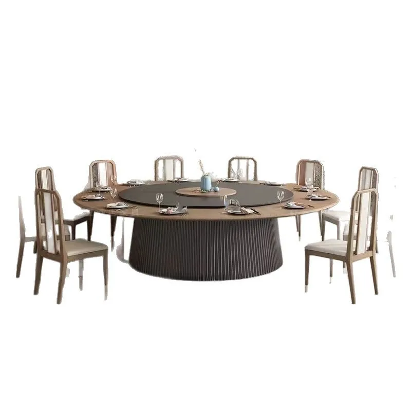 

Round table, Chinese rock slab, electric dining table