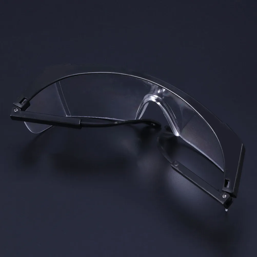 10Pcs Anti-Fog Protective Eyewear Black Frame Safety Glasses Eye Protective Goggles for Cycling Riding Outdoor Activities Wind