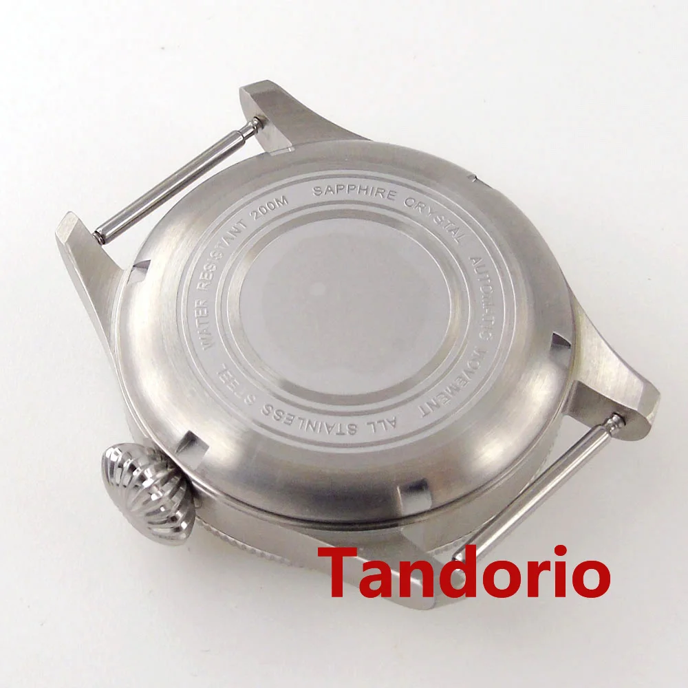 20ATM Diving Tandorio 39mm Stainless Steel Men Watch Case Sapphire Glass Fit Automatic NH34 NH35 NH36A ETA2824 PT5000 Big Crown