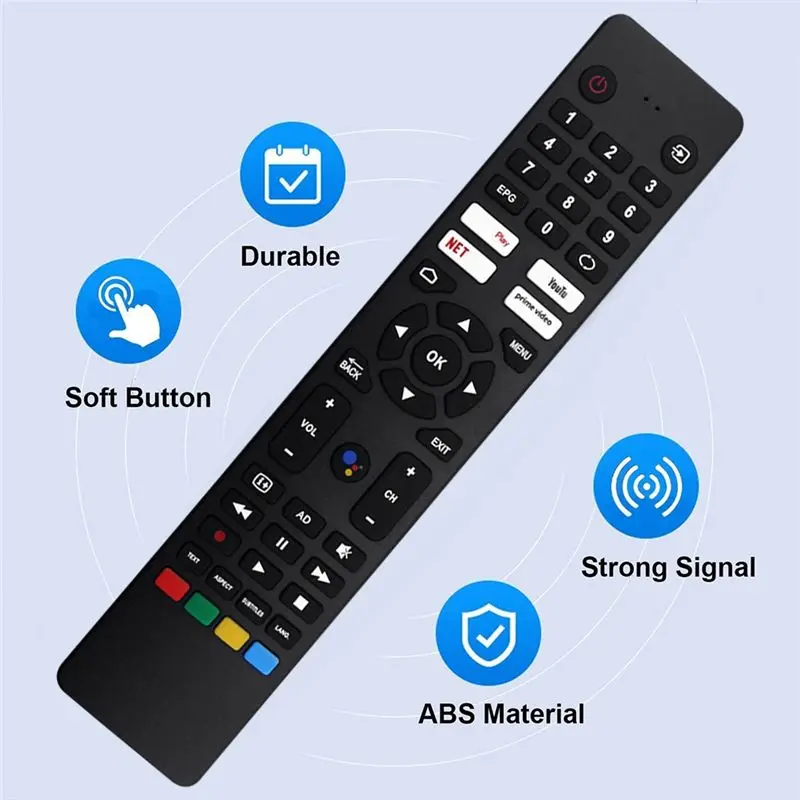Replace RC201 Remote Control For Sharp RC201 Smart TV Remote Control