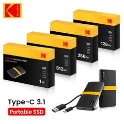 KODAK USB 3.1 SSD 외장 하드 드라이브, 솔리드 스테이트 미니 SD, 고속 변속기 지지대 윈도우 맥 안드로이드, 1TB, 128 GB, 256 GB, 512GB