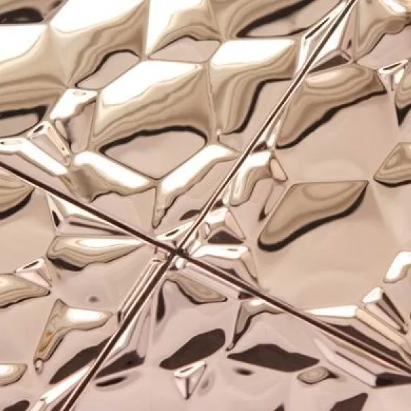 

Ripple rose gold metal mosaic tiles for kitchen backsplash pattern