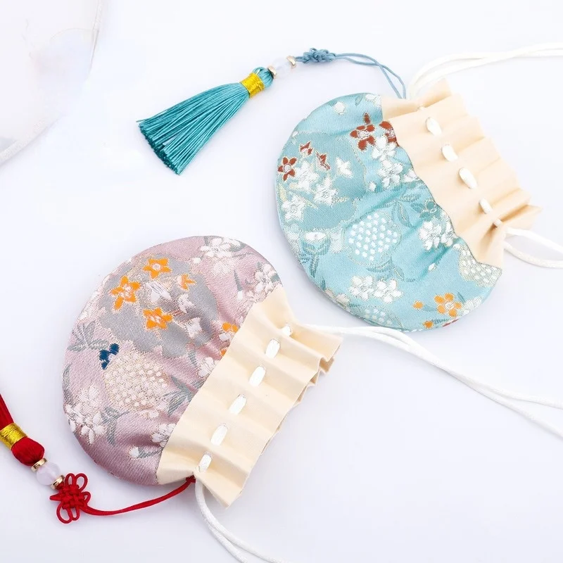 Dragon Boat Festival Sachet Perfume Bag Empty Bag Embroidered Lotus Bag Portable Antique Traditional DIY Material Pack