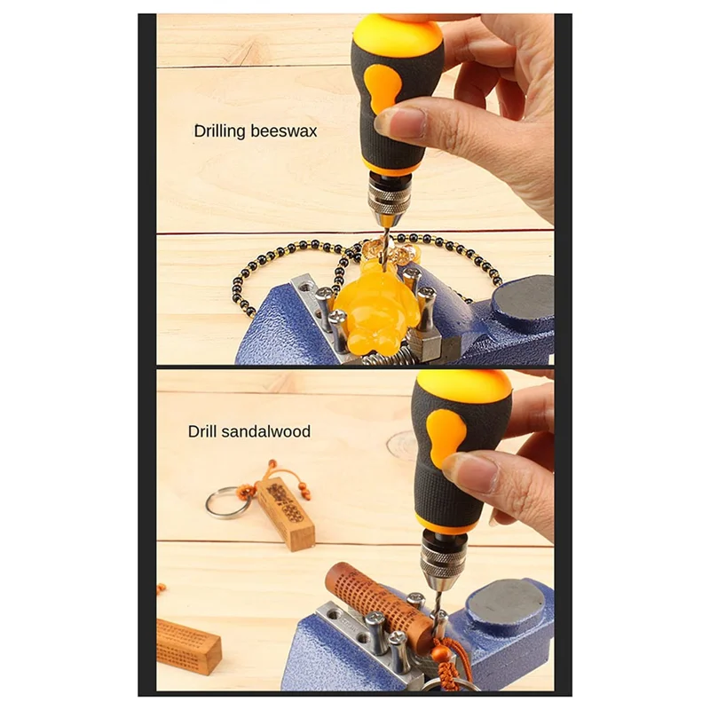 

A24F-Small Carrot Heads Hand Twist Drill Hand Twist Drill, Used For Jewelry Craft Woodworking Hand Tools