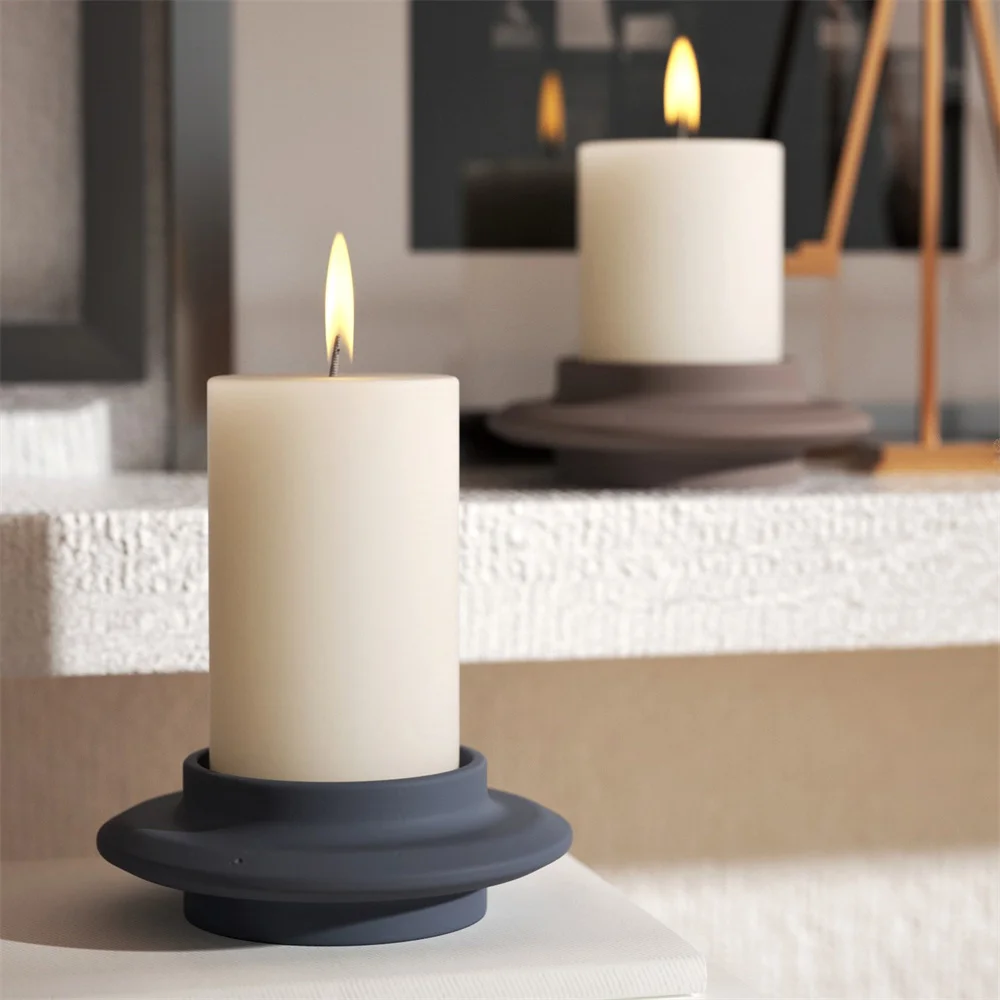 

Spaceship Candle Holder Silicone Molds for Cement DIY Tealight Candlestick Holder Concrete Casting Mould Home Decoration